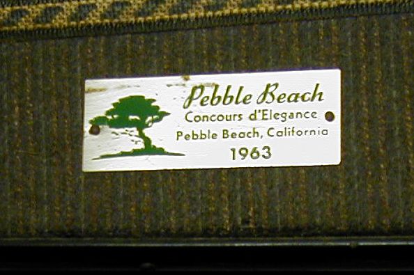 Pebble Beach Concours 1963 trophy plaque